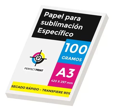 Papel Sublimacion A3 Sublimar Textil Secado Rapido 20 Hojas