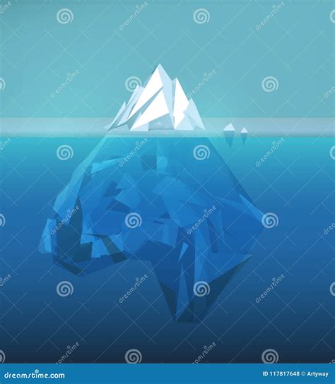 Iceberg Polygonal Illustration Sea Ice Berg Underwater Ice Abstract