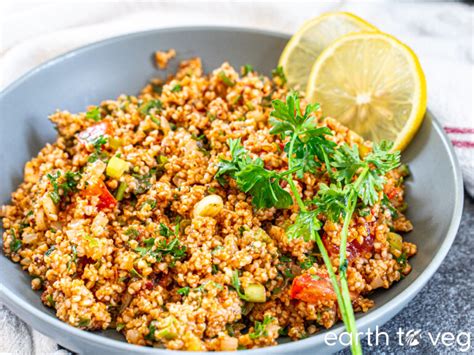 Instant Pot Kısır Spicy Turkish Bulgur Salad Earth to Veg