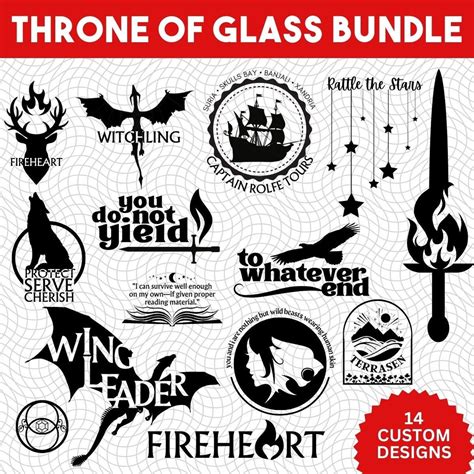 Throne Of Glass Svg Bundle Files For Cricut Throne Of Glass Merch Etsy