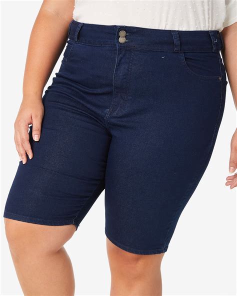 Riachuelo Bermuda Jeans Plus Size Feminina Reta Denim M Dio Ak Plus