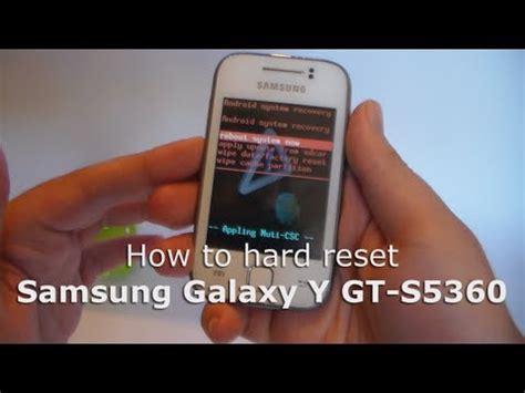 How To Hard Reset Samsung Galaxy Y Gt S Youtube