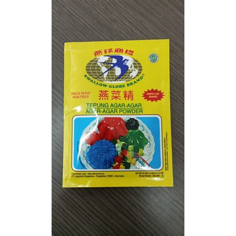 Jual SWALLOW GLOBE BRAND Tepung Agar Agar 7 Gr 1 Sachet Plain