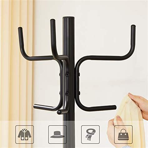 Songmics Coat Rack Freestanding Metal Coat Tree With 6 Double Hooks