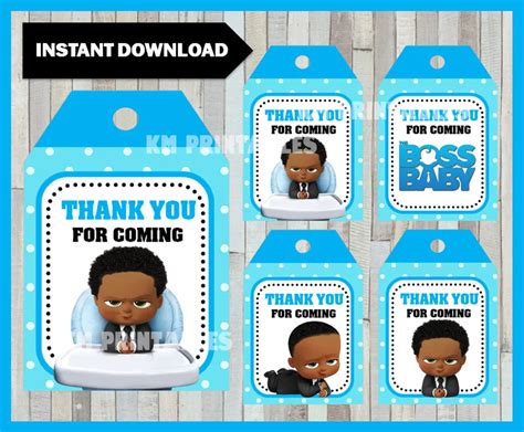 African American Boss Baby Gift Tags African American Boss Baby Boy