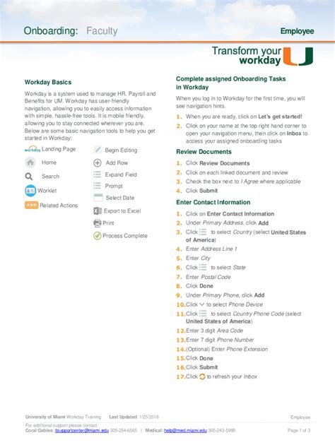 Fillable Online Workday Onboarding Tip Sheet Fax Email Print Pdffiller