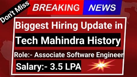 Tech Mahindra Mass Hiring Off Campus Hiring Eligibility