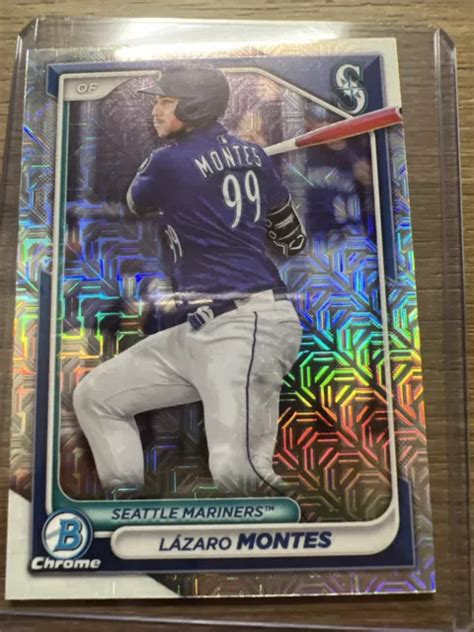 2024 BOWMAN CHROME MOJO RÉFRACTEUR LAZARO MONTES BCP 110 Mariners b2