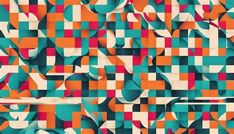Abstract Retro Geomatric Shape Background Wallpaper Premium Ai