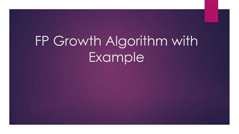 FP Growth Algorithm YouTube