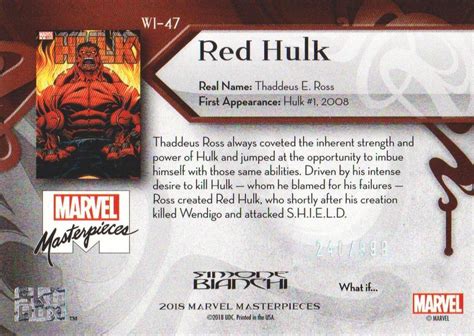 Upper Deck Marvel Masterpieces What If Wi Red Hulk Trading