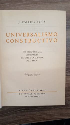 Universalismo Constructivo Ra Edici N Joaqu N Torres G Cuotas