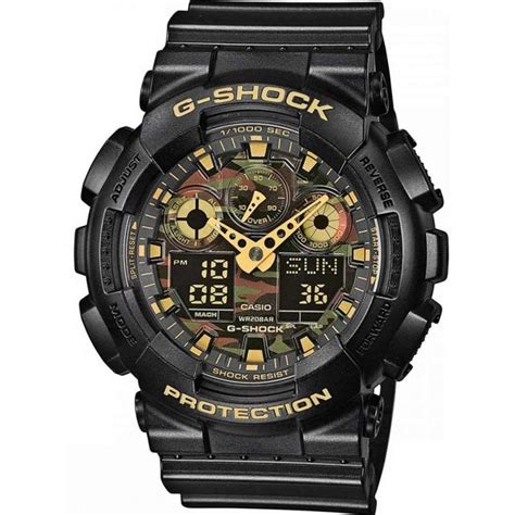 Casio G Shock Men S Quartz Green Dial 55mm Resin Watch GA 100CF 1A9ER