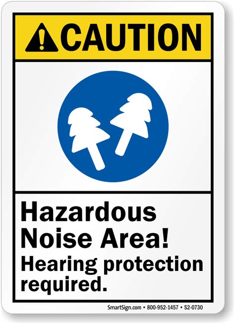 Hazardous Noise Area Hearing Protection Required Sign Sku S2 0730