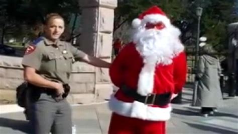 Video Man In Santa Suit Writes Love Gets Arrested Abc News