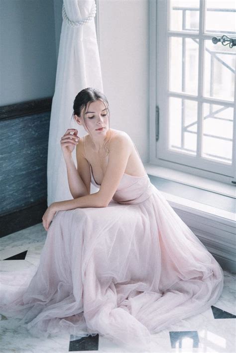 Blush Tulle Wedding Dress And Red Silk Alternative Bridal Gown Blush