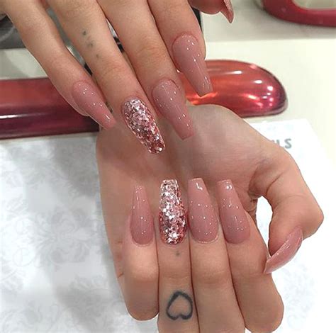 Rose Gold Coffin Nail Designs Maisonmoma