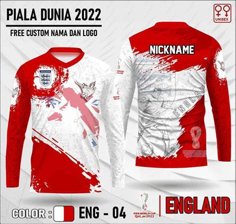 Jual Jersey Piala Dunia 2022 Qatar Baju Bola Timnas England Custom