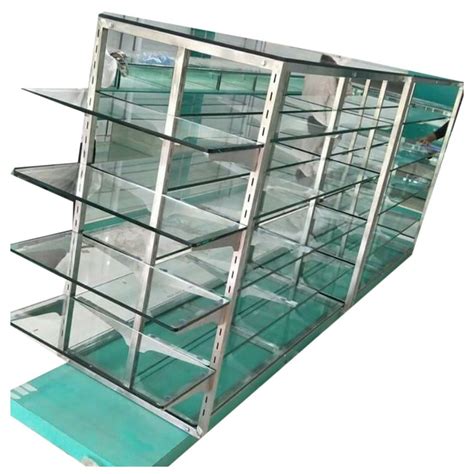 Free Standing Unit Mild Steel Glass Retail Display Rack For