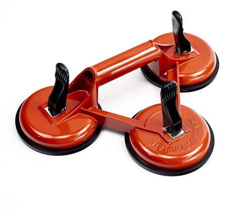 Triple Glass Suction Cups Heavy Duty Aluminum Vacuum Plate Handle Glass Holder Hooks To Lift