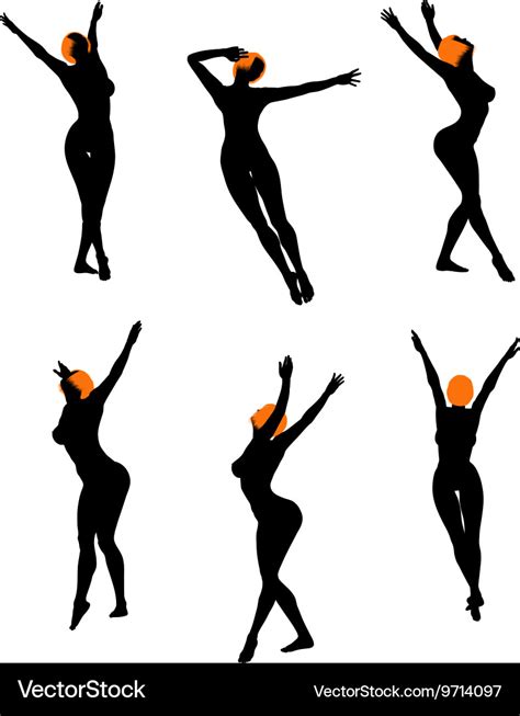 Naked Sexy Girls Silhouette Set Royalty Free Vector Image