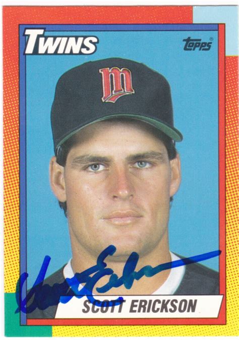 Scott Erickson Rookie Minnesota Twins Ip Signed Autographed Topps