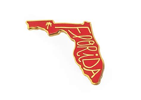 Florida Enamel Pin Florida State Palm Tree Pin Etsy