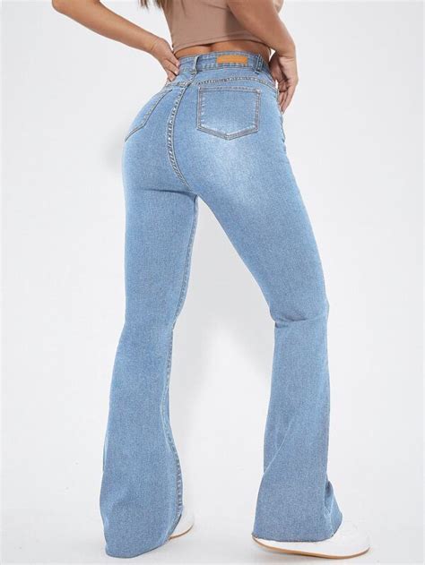 Shein Ezwear High Waist Flare Leg Jeans Shein Usa