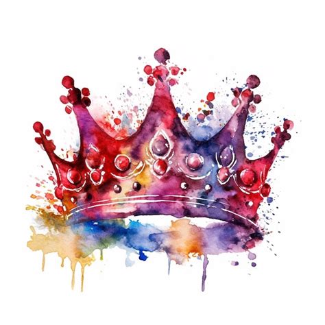 Premium AI Image A Watercolor Painting Of A Crown With The Word King