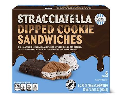 Sundae Shoppe Stracciatella Dipped Cookie Sandwich Aldi US