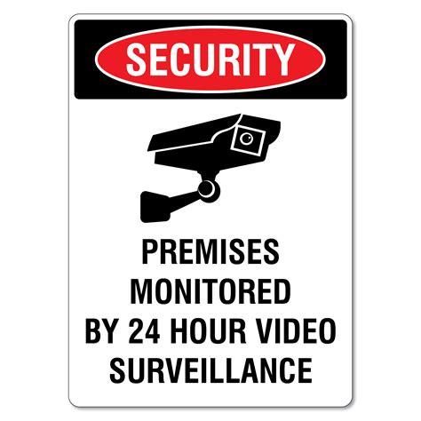 Security Premises Monitored By 24 Hour Video Surveillance Sign The