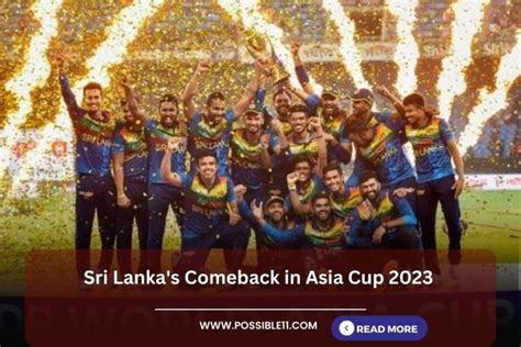 Sri Lanka S Comeback In Asia Cup 2023