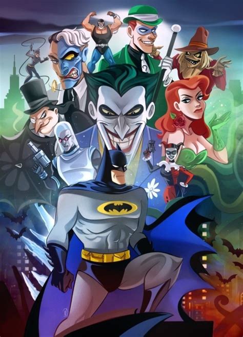 Batman Cartoon Poster With Many Characters