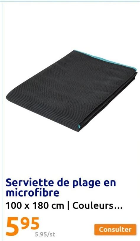 Promo Serviette De Plage En Microfibre X Cm Couleurs Chez