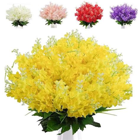 Zukuco 12pcs Artificial Flowers Wisteria Bouquet Silk Hyacinth Flowers