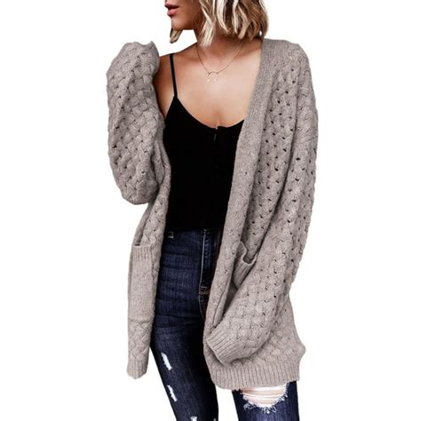 Shewin Womens Cardigans Open Front Oversized Cardigan Sweaters Long