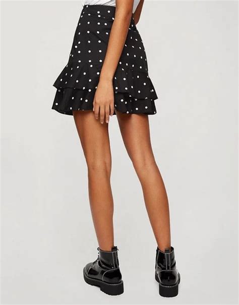 Miss Selfridge Poplin Mini Skirt In Black Polka Dot Asos Mini