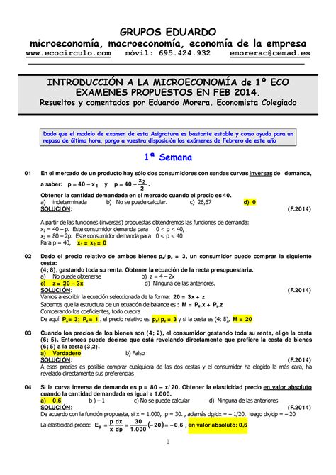 Exámen 11 febrero 2014 preguntas y respuestas micr oeconomía macr