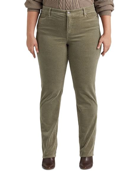 Lauren Ralph Lauren Plus Size Corduroy Mid Rise Straight Pants Macy S