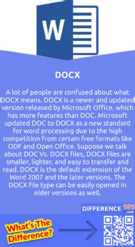 Doc Vs Docx Key Differences Pros Cons Similarities Difference