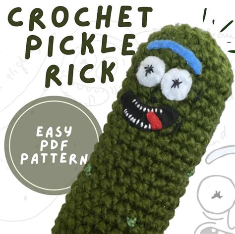 Pickle Rick Crochet Pattern Easy Pdf Amigurumi Etsy Crochet Diy