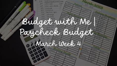 Bwm Paycheck Budget March Week Youtube