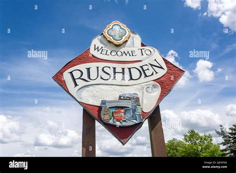 Welcome To Rushden Sign Northamptonshire County Town Towns Signs Hi Res