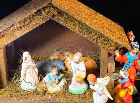 Nativity Scene with Christmas Crib Figures Stock Photo - Image of maria, nativity: 165337982