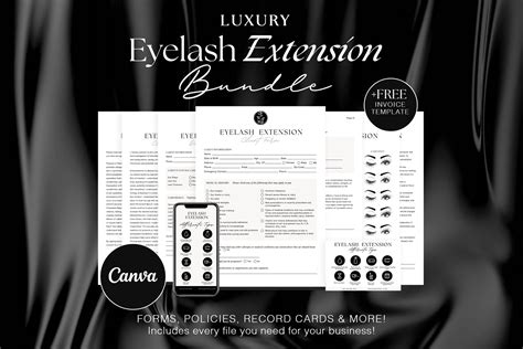 Eyelash Extension Forms Editable Lash Consent Canva Templates Etsy