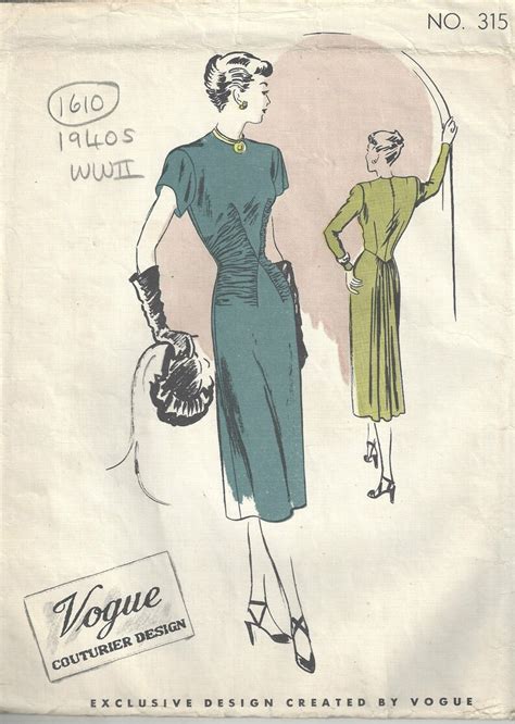 S Ww Vintage Vogue Sewing Pattern B Dress Vogue Etsy