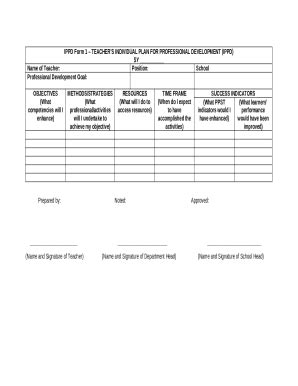 Fillable Online Form 4 Template For Summarizing IPPD Goal Objectives