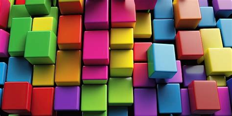 Premium Photo Colorful Rainbow 3d Block Background