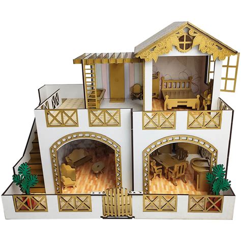 Casinha De Bonecas Infantil Em Madeira Mdf Casa De Brinquedo Andares