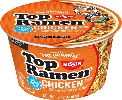 Nissin Top Ramen Bowl Ramen Noodle Soup Chicken 3 42